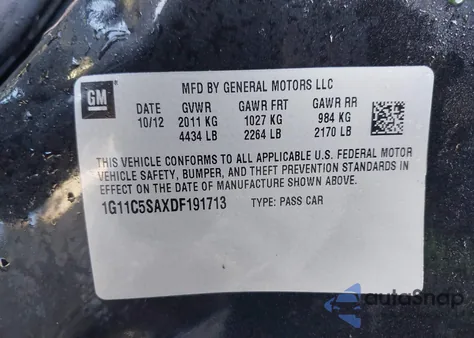 2013 Chevrolet Malibu 1Lt из США, поврежденный, VIN 1G11C5SAXDF191713